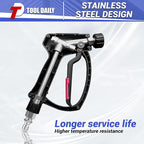Tool Daily Pressure Washer Gun with 3/8" Swivel Quick Connect, Stainless Steel Internal Valve, Power Washer Extension Wand Replacement, M22-14mm, 5 Nozzle Tips with Holder, 5800 PSI