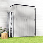ZZM 57 Cu.ft Outdoor Storage Cabinet with One Tool Kit, Horizontal Storage Shed for Garage, Bike, Garbage Cans, Garden Accessories