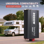 3000W Pure Sine Wave Inverter, Car Power Inverter 12V to 120V AC Converter for RV, Truck, Solar, Outdoor with Dual AC and 20A Socket, 18W+30W USB, PD60W, Surge 6000W, Remote Control(3000W-12V)