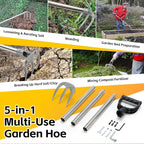 Potato Hand Rake Garden Tool - 47" Long Handle Cultivator Weeding Rakes, 3-Tine Heavy Duty Carbon Steel with D Grip for Grass Root Digging,Soil Loosening,Dirt Turning
