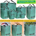 Professional 3-Pack 63 Gallons Lawn Garden Bags (D31, H19 inches) Reusable Yard Waste Bag with Gardening Gloves - Patio Standable Bag,Leaf Bag,Trash Containers,Plant Clippings Bag with 4 Handles
