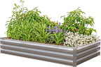 6x3x1 Ft Planter Raised Bed with Cover, Metal Planter Box with Cover, Planters Small Antifreeze Greenhouse Kit for Outdoor Plants, Flower, Galvanized Garden Bed Planter Gardening Supplies