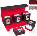 Marsguard Trading Card Deck Box with Commander Display，5 in 1 MTG Storage Holds 400+ Double-Sleeved Cards，4 Deck Boxes & Dice Tray Included，Fits MTG, TCG, PTCG & Sports Cards