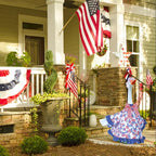 4th of July Goose Outfit Independence Day Clothes for Porch Goose 23" Cement Statue - Outdoor Patio Yard Lawn Decoration
