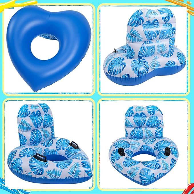 1PCS Inflatable Pool Floats Adult Teens Swimming Chairs Leaves Large Inner Tube Floaty Swimming Pool Floaties Swim Rings Pool Lounger Float for Pool Party & Summer (Heart,1)