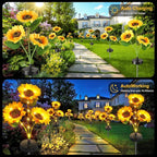 Solar Flowers Lights - Upgraded Outdoor Sunflowers Flowers Lights, Waterproof Outdoor Solar Lights for Garden, Patio, Backyard,Party and Office (Sunflowers, 2)