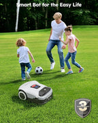 Robot Lawn Mower with Garage - NO Wire Robotic Lawnmower 0.22 Acre, Full Band RTK+4-Eye Vision, Automatic Mapping, 20 Multi-Zone Management, Accurate Obstacle Avoidance, APP Control