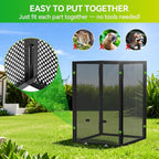 Compost Bin Outdoor - Large 93 Gallon Metal Perforated Sheet Compost Bucket with Rust-Proof Coating, Heavy-Duty & Easy Assembly, Fast Creation of Fertile Soil, for Garden, Kitchen & Yard Waste, Black