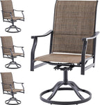 Soohow Patio Dining Chairs Set of 4, Swivel Outdoor Patio Chair with Paded Textilene Fabric, All Weather Outdoor Seats Ergonomic Comfort, Perfect Seats for Backyard, Balcony, and Garden