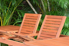 Amazonia Arizona 9-Piece Patio Rectangular Extendable Dining Table Set | Eucalyptus Wood | Ideal for Outdoors and Indoors