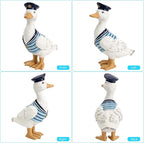Garden Duck Statues for Outdoor Decorations,Porch Duck Figurine Sculptures for Garden Decor,Animal Statue Beach Nautical Ducks Decor for Indoor Outside Porch Patio Yard Lawn Home Shelf Decor Accent