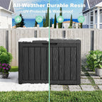 45 Gallon Outdoor Storage Box – Resin Deck Box with Lockable Lid, Waterproof Patio Furniture Storage for Tools, Garden & Yard Organization