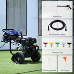 Gas Pressure Washer 3600 PSI 2.3 GPM, 212CC Power Washer with 5 Quick-Connect Nozzles, 30FT Hose & Reel, Aluminum Axial Pump, Heavy-Duty Pressure Cleaner for Driveways, Cars, Fences, Home Use
