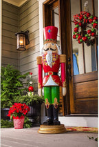 Evergreen 4.5 Foot Tall Nutcracker Christmas Decor Indoor Outdoor Garden Statue | Traditional Regal Figure Soldier | Holiday Life Size | Outdoor Safe