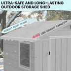 Devoko 6x4 FT Plastic Outdoor Storage Shed - Lockable Resin Tool Shed with Window & Floor - Easy Assembly for Garden, Backyard