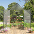 Favfurish 6x12 FT Greenhouses for Outdoors,Heavy Duty Polycarbonate Greenhouse,Lockable Walk-in Green House Sunroom w/ Adjustable Vent Window,Plant Grow Lights for Garden Plants Backyard Patio
