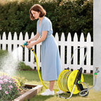 3ft Short Garden Hose with Female to Female Connector - Metal Leakproof Leader Hose for Hose Reel, Heavy Duty 304 Stainless Steel Flexible Hose for Outdoor Garden Watering Car Pet Cleaning