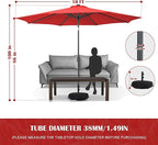 Sundale Outdoor 10 ft Patio Umbrella with Sand Bag Umbrella Base Included, Outdoor Umbrella with Tilt and Crank, Red