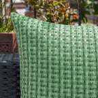Kevin Textile Outdoor Waterproof Throw Pillow Covers Pack of 2 Farmhouse Decorative Cushion Covers for Garden Patio Tent Balcony Bench Couch Sofa 16x16 Inch, Sage Green
