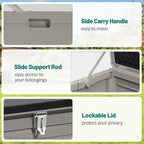 130 Gallon Outdoor Storage Box Lockable Deck Boxe Outdoor Waterproof for Patio Package Delivery Weather-Resistant & Easy Assembled (Gray)