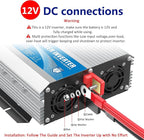 GIANDEL 2000Watt Power Inverter 12V DC to 110V 120V AC ETL Listed UL458 STD 2000W Inverter with 15 FT Wired Remote LED Display Dual Outlets for RVs Off Grid Solar Setup Truck Boat Marine