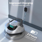AIPER Cordless Robotic Pool Cleaner, Pool Vacuum Lasts 90 Mins, LED Indicator, Self-Parking, Ideal for Above-Ground Flat Pool up to 860 sq.ft