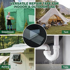 EAGLE PEAK Greenhouse Repair Tape 4”x10”, Heavy Duty Clear Waterproof Patch Kit, Sealing Tape for Greenhouse Film, Tent, Awning, RV Roof Repair, 8 Pack, Clear