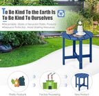 Tangkula Round Outdoor Side Table, 18 Inch Weather Resistant HDPE Adirondack Table, Outdoor Indoor Chairside End Tables, Patio Side Table for Lawn Garden Balcony Backyard, Easy Assembly (1, Navy)