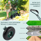Garden Cart with Seat Outdoor Gardening Carts Heavy Duty Rolling Garden Stools Scooter with Handle and Storage for Seniors, Green