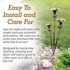 Happy Gardens Calla Lily Garden Stake with Bells | Bronze Outdoor Lillies Flower Decorations