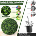 Goplus 2 PCS 19 Inch Artificial Plant Topiary Ball, Round Faux Boxwood Balls Outdoor, Garden Spheres Decorative for Front Door, Porch, Backyard, Balcony, Patio, Wedding and Home Décor