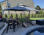 PURPLE LEAF 12 FT Cantilever Patio Umbrella Outdoor Umbrella with 330lbs Base Large Square Windproof Offset Umbrella for Pool Deck Garden, Mist Grey