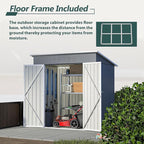 6X4 FT Outdoor Storage Shed, Waterproof Metal Garden Sheds with Lockable Door, Steel Tool Storage Buildings Shed & Outdoor Storage House for Garden, Backyard, Patio, Lawn, Trash Cans(Grey)