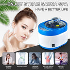 ZONEMEL Personal Portable Steam Sauna, Full Size Sauna Tent, 1500 Watt 4 Liter Steamer with Remote Control, Timer, Portable Sauna Chair for Home Saunas (L 33.8" x W 33.8" x H 65.7", Blue Border)