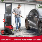 PowerSmart 80V 2600PSI Cordless Electric Pressure Washer, 6.0AH Battery Charger 1.2GPM, Battery Powered Electric Power Washer with 35FT Hose Reel, 27FT Hose, 5in1 Nozzle Set, Onboard Soap Tank