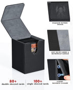 ZLCA Card Deck Box for MTG Yugioh TCG, Card Storage Box with Dividers Holds 100+ Sleeved Cards, Premium Card Deck Case Compatible with CCG Trading Cards (Black,Cthulhu)