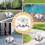 19" Pressure Washer Surface Cleaner with 4 Wheels, Stainless Steel Housing, 4000 PSI Max, 3 Connect Nozzles & 2 Extension Wands, Pressure Washer Surface Cleaner for Concrete, Patios, Sidewalks
