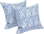 LVTXIII Outdoor Throw Pillows, Decorative Throw Pillows with Inserts, 16"x16" Square Pillows for Bed, Couch, Sofa and Patio Furniture, Set of 2, A Pebble Blue