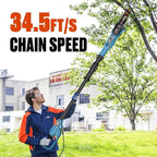 SENIX 8A Corded Electric Pole Saw | 8-Inch Cutting Bar & 14.8ft Max Reach Telescoping Pole, Lightweight Branch Cutter for Effortless Tree Trimming and Pruning
