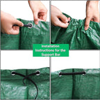 4 Pack 72 Gallons Reusable Yard Waste Bag, 4 Pack Upright Lawn Bags with 4 Handles, Lawn Leaf Bag, Heavy Duty Garden Bags, Large Leaf Containers for Gardening Debris, Waste Collection
