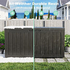 Vixzen 90 Gallon Resin Deck Box, Lockable Outdoor Storage Box for Patio Cushions Storage Furniture,Garden Tools, Pool Supplies, Weatherproof and UV Resistant,Black