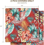Throw Pillow Covers Set of 2, Outdoor Indoor Waterproof Decorative Patio Throw Pillowcase Shell 18x18 Inch, Square Cushion Case for Couch Sofa Garden Farmhouse Decoration-Sadira Chili Haze