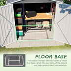 4×6 Ft Metal Outdoor Storage Shed with Floor Base, 0.25mm Galvanized Steel Metal Garden Shed Waterproof with Lockable Door for Backyard, Patio, Garden, Dark Grey