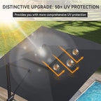10' X 10' Cantilever Patio Umbrella Outdoor Heavy Duty Double Top Windproof Square Offset Umbrellas with 360-degree Rotation for Pool Deck Backyard, Black
