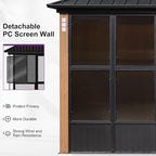 PURPLE LEAF 12' X 16' Sunroom Patio Hardtop Gazebo Double Top Galvanized Steel Roof Outdoor Screen House Aluminum Solarium Backyard Sun Room