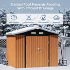 6x8FT Outdoor Storage Shed, Metal Garden Shed with Floor Base, Updated Frame Structure & Lockable Doors, Large Tool Shed for Backyard, Patio,Lawn,Utility & Bike Storage