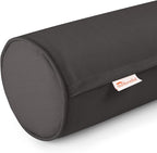 Austin Horn Classics Sunbrella Set of 2 Zippered Neck Bolster Pillow, Made with Sunbrella Fabric, Cylinder Pillows, for Couch & Bed, Decorative Round Throw Pillow, Back & Neck Support (Black)