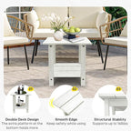 Outdoor Side Table, Weather Resistant Double Small Adirondack Side Table, Outdoor Indoor End Table for Chair, 17" Patio Table for Pool, Deck and Porch, Black (Item2, White)