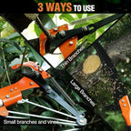 Lineslife Manual Pole Saw, 27ft Extendable Tree Pruner, Sharp Steel Blade and Scissors High Branches Trimming, Branch Trimmer for Pruning Palms and Shrubs