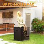 51 Gallon Resin Deck Box, Outdoor Storage Box Waterproof for Patio, Garden, Pool, and Deck, Storage Solution for Cushions, Tools, Delivery Packages, Brown